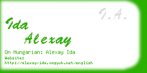 ida alexay business card